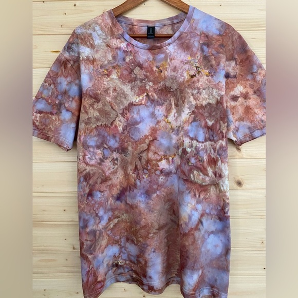 NEW Unisex GILDAN Large Unique Ice Tie-Dye Soft Style T-Shirt Earth Tones Boho - Picture 1 of 7
